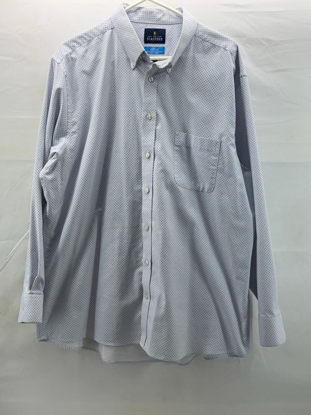 Stafford coolmax blue and white button up shirt XL